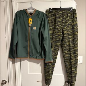 Carhartt Kids Green Jacket and jogger set NWT